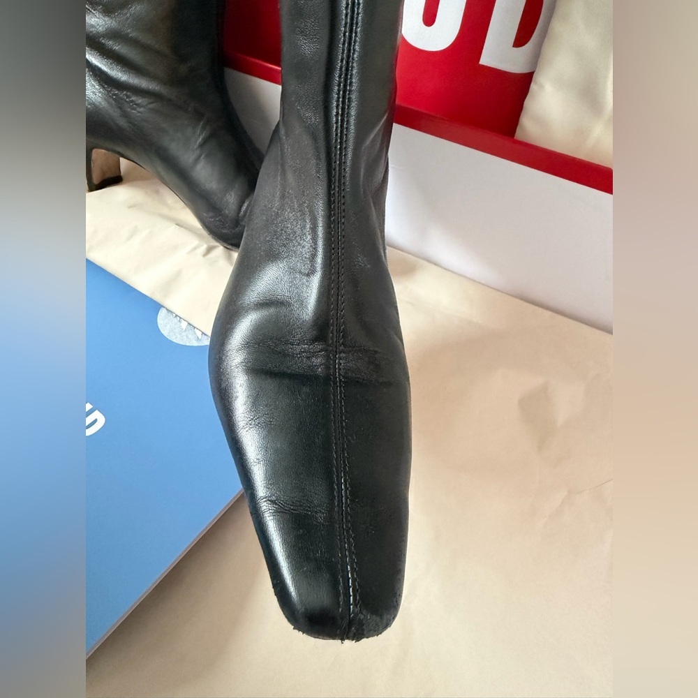 STAUD Wally Black Leather Knee-High Boots - Picture 10 of 15